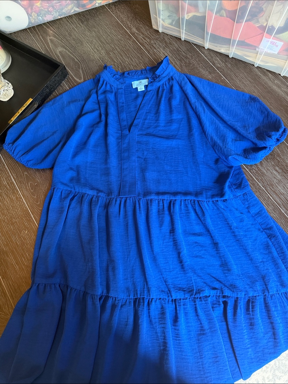 CeCe Women's Tiered Short Sleeve Dress - Royal Blue